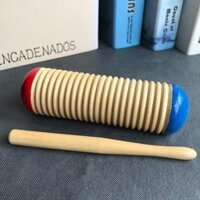 gỗ trẻ em xi lanh cát thùng lươi Muyu ồn ào trống gõ ếch woo đồ chơi trẻ em 123 tuổi Đồ chơi bằng gỗ