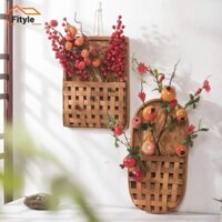 Gỗ Treo Tường Giỏ Hoa Đa Năng Tay Dệt Trang Trí Giá Đỡ Hoa Khô Để Sắp Xếp Cây Xanh Nhẹ