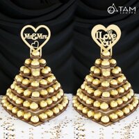 [GỖ VÁN ÉP]Giá đỡ chocolate tháp trái tim trang trí cưới TTC-21