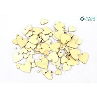 [GỖ VÁN ÉP]Trái tim gỗ trang trí cưới bịch 100 cái TTC-12 AN