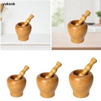Gỗ Vữa Và Pestle Bộ Bát Mài Dụng Cụ Nhà Bếp Cứng Miệng Rộng Hướng Dẫn Sử Dụng Máy Xay Tỏi Cho Sốt Pesto Tiêu