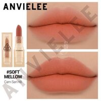 GỐC510 Hsd17.11.24 #Soft Mellow 3CE Soft Matte Lipstick son thỏi STYLENANDA cam san hô nhẹ mềm môi -THANH LÝ AUTH