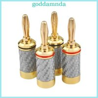 Godd 4 Sợi Carbon Chuối Phích Cắm Mạ Vàng Hàn Đầu Nối Tăng Cường Âm Thanh