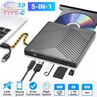 Goddes 5 Trong 1 USB 3.0 Type-c Ngoài DVD RW CD Ổ Đầu Ghi Đầu Đọc Ổ Đĩa Quang Bên Ngoài Cho PC Laptop Windows 11 10 VN
