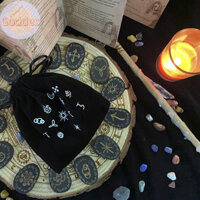 Goddes Gỗ Runes Bộ Đá Phù Thủy Rune Bộ 14 Chiếc Khắc Rune Biểu Tượng Cho Bói Toán VN