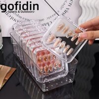 Gofidin 12 Cái / bộ Bộ Hộp Bảo Quản Móng Tay, Có Hộp Sắp Xếp Acrylic Đeo Móng Tay, Móng Tay Giả Trong Suốt Chống Bụi Hiển Thị Móng Tay Nghệ Thuật Choàng