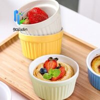 Gofidin 4 Cốc Souffle, Ramekins gốm đầy màu sắc để nướng bánh, Máy rửa chén Mini an toàn có thể xếp chồng lên nhau Kích cỡ khác nhau Đĩa gia vị Bánh Lava