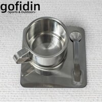 Gofidin Bộ 3 Cốc Cà Phê, Cốc Chịu Nhiệt Tường Đôi Bạc, Ins Có Thìa Đĩa Inox Uống Nước Cốc Nhà Bếp Cafe Phụ Kiện
