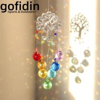 Gofidin Chuông gió pha lê, DIY Suncatcher Chuông gió Trang trí, Trang trí nội thất Lăng kính Thủ công Cây sống đầy màu sắc Treo trang trí Sân hiên
