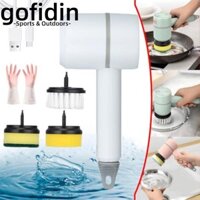 Gofidin Electric leaning rush, Three-Gear Power Change 360° Máy chà sàn quay điện xoay, Đầu bàn chải 3 / 6 không dây USB Bàn chải làm sạch cầm tay không dây có thể sạc lại