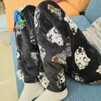 Gofidin Kitty Cat Pyjama Quần, Hoạt Hình Halloween Lông Cừu, Giáng Sinh Bí Ngô Mùa Đông Quần Vải Co Giãn Nữ