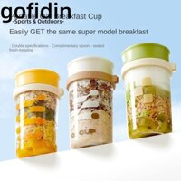 Gofidin Mason Jars, Cốc sữa nước ép có nắp và thìa Cốc thủy tinh yến mạch qua đêm, Cốc ăn sáng kín khí cầm tay chịu nhiệt bền bỉ