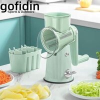 Gofidin Máy thái rau củ quay tay, Tiện ích nhà bếp Dụng cụ cắt rau tiện lợi Dụng cụ bào phô mai quay trống, Quà tặng tròn không gây hại Máy xay rau tay