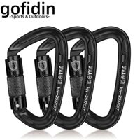 gofidin Móc khóa hình chữ D, Carabiner an toàn chuyên nghiệp 25KN, Công cụ ngoài trời khóa chính bằng nhôm chất lượng cao
