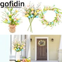 Gofidin Trứng xốp đầy màu sắc Nhánh nhung, Nhánh hoa trứng nhân tạo thủ công Phục sinh 2025, Bó hoa phục sinh DIY trang trí cho bình hoa Trang trí nội thất tiệc Phục sinh