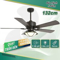 GOGEOUS Quạt trần đèn phòng khách phong cách lớn retro có  3 màu, 6 tốc độ, quat tran trang trí phòng ngủ 52 inch
