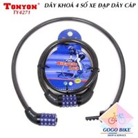 [GoGo Bike] Dây khóa 4 số đổi mã xe đạp TONYON TY4271
