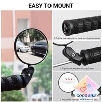 [GoGo Bike]  Gương kính chiếu hậu xe đạp đậy ống ghi đông (Loại tốt)