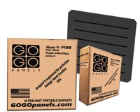 GoGo Panels Trade Show Display - P1BB - Black Standard Panel 2' x 2' - 8-Pack Portable Slatwall Exhibition Booth