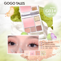 Gogo tales gogo Dance Velvet Soft Mist Blush Eyeshadow Palette Matte Milk Tea Color Six Color Eyeshadow