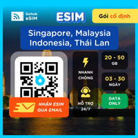 [GOHUB] eSIM du lịch Singapore, Malaysia, Indonesia, Thái Lan - Dung lượng khủng (20 - 50GB) - eSIM gửi qua email