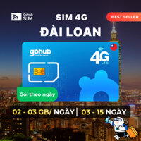 [GOHUB] SIM 4G du lịch Đài Loan - Gói theo ngày (03 - 15 ngày) - Tặng kèm que chọc SIM