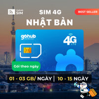 [GOHUB] SIM 4G du lịch Nhật Bản - Gói theo ngày (10 - 15 ngày) - Tặng kèm que chọc SIM