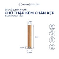 Gói 10 Bấc nến gỗ chữ thập kèm chân kẹp (1,3x8cm)