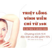 gói 10 lần triệt vùng bụng - tặng 10 lần bảo hành trong 5 năm