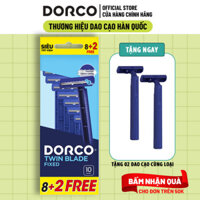 Gói 10 Tặng 02 Dao Cạo Râu 2 Lưỡi DORCO TWIN BLADE FIXED Gói 10 Dao Cạo + Tặng 2 Dao Cạo Cùng Loại