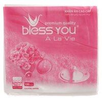 Gói 100 tờ khăn giấy ăn Bless You À La Vie không mùi 1 lớp