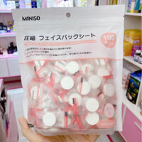 Gói 100 Viên Mặt Nạ Giấy Nén Miniso Nhật Bản Sheet Mask