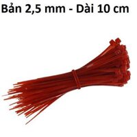 Gói 100c Dây Rút - Dây Thít Nhựa - Dây Lạt Nhựa Nhiều Màu Sắc Lựa Chọn, Công Cụ Tiện Dụng Trong Gia Đình. Taky Home 5600 - Đỏ - 10 cm