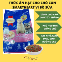 [Gói 1.3kg] Thức ăn hạt dinh dưỡng cho chó con Smartheart Puppy vị bò sữa