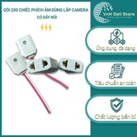 Gói 200 Phích Âm Liền Dây Lỗ Tròn - Phích Âm Camera Có Dây Nối (Nhựa ABS Chịu Tải Cao) - Dùng Cho Camera, Đèn Led