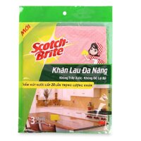 Gói 3 cái khăn lau đa năng không trầy xước Scotch-Brite 3M 2 kích cỡ - 18cm x 20cm