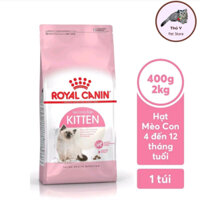 Gói 400g-Thức ăn hạt cho mèo con Royal canin Kitten, hỗ trợ cai sữa, tăng cường miễn dịch, tiêu hóa khỏe