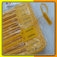 Gói 50 dây kẹp chì niêm phong nhựa dẹt khóa hãm bằng thép 40cm, niêm phong cừa xe, container, cổ bao tải, đã có số seri