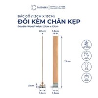 Gói Bấc nến gỗ đôi kèm chân kẹp (1,3x13cm)