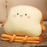 Gối bánh mì dễ thương, búp bê nhồi bông cho bé gái, chăn ngủ 2 trong 1, đồ chơi nhồi bông lớn, ghế sofa, giữ ấm tay