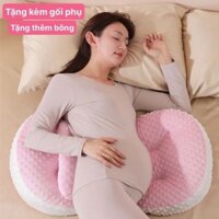 Gối Bầu Cánh Tiên Dành Cho Mẹ Bầu Nâng Đỡ Bụng Và Lưng Giảm Đau Lưng Và có TƯ Thế Nằm Thoải Mái