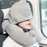 Gối bơm hơi gấp gọn thông minh, gối ngủ chữ U ngồi văn phòng, đi máy bay du lịch