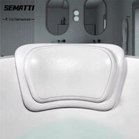 Gối Bồn Tắm SEMATTI, Đệm Tắm Chống Thấm Nước Gối Phòng Tắm Mềm Mại, Hỗ Trợ Cổ Đầu Còn Lại PU Chống Thấm Nước Đệm Cổ Tựa Lưng Phòng Tắm