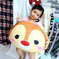 gối bông miniso hình đầu sóc tròn