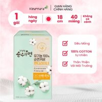 Gói BVS cao cấp Hàn Quốc siêu thấm bảo vệ da nhạy cảm hàng ngày 40cm/12 miếng Kleannara Organic