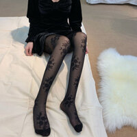 Gợi Cảm Đen Vớ Nữ Mùa Xuân Chống Chảy xệ Ren Mỏng Hoa Đáy Tất Quần Fishnet Vớ