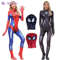 Gợi Cảm Người Nhện Trang Phục Nữ Siêu Anh Hùng Người Nhện Đen Đỏ Body Mặt nạ Halloween Carnival Cosplay