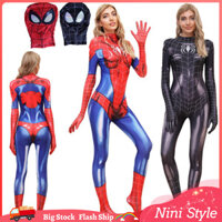 Gợi Cảm Người Nhện Trang Phục Cho Nữ Siêu Anh Hùng Người Nhện Đen Đỏ Body Mặt nạ Halloween Carnival Cosplay Trang Phục