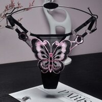 Gợi Cảm Ren Thông Nữ Bướm Eo Thấp Quần Lót G Dây Lưới Trong Suốt Quần Đùi Có Thể Điều Chỉnh Eo Quần Lót Culotte Femme