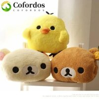 Gối cầm tay ấm áp COFORDOS, Đồ chơi nhồi bông hoạt hình gấu nâu Rilakkuma, Búp bê sang trọng Peluche Kawaii Đệm mềm Gấu Đồ chơi nhồi bông Đồ chơi cặp đôi